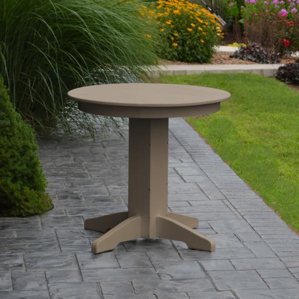 Eco-Friendly Recycled Plastic Round Dining Table - Sustainable Outdoor & Indoor Use for Patio, Garden, or Kitchen