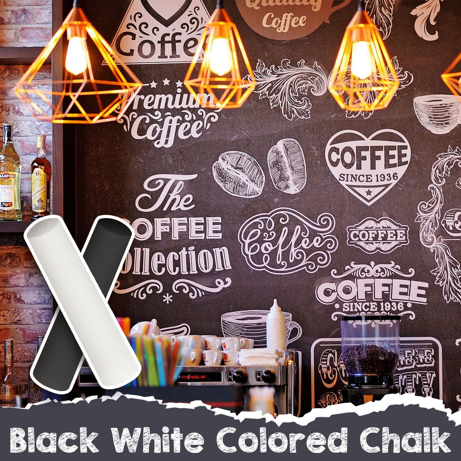 **100-Piece Jumbo Washable Sidewalk Chalk - Non-Toxic Black & White Chalk for Kids, Art, Playground & Classroom - Outdoor Fun, Chalkboard Drawing & Creative Play**    *(Perfect for Sidewalk Art, School Activities, Playground Fun & Creative Learning!)*