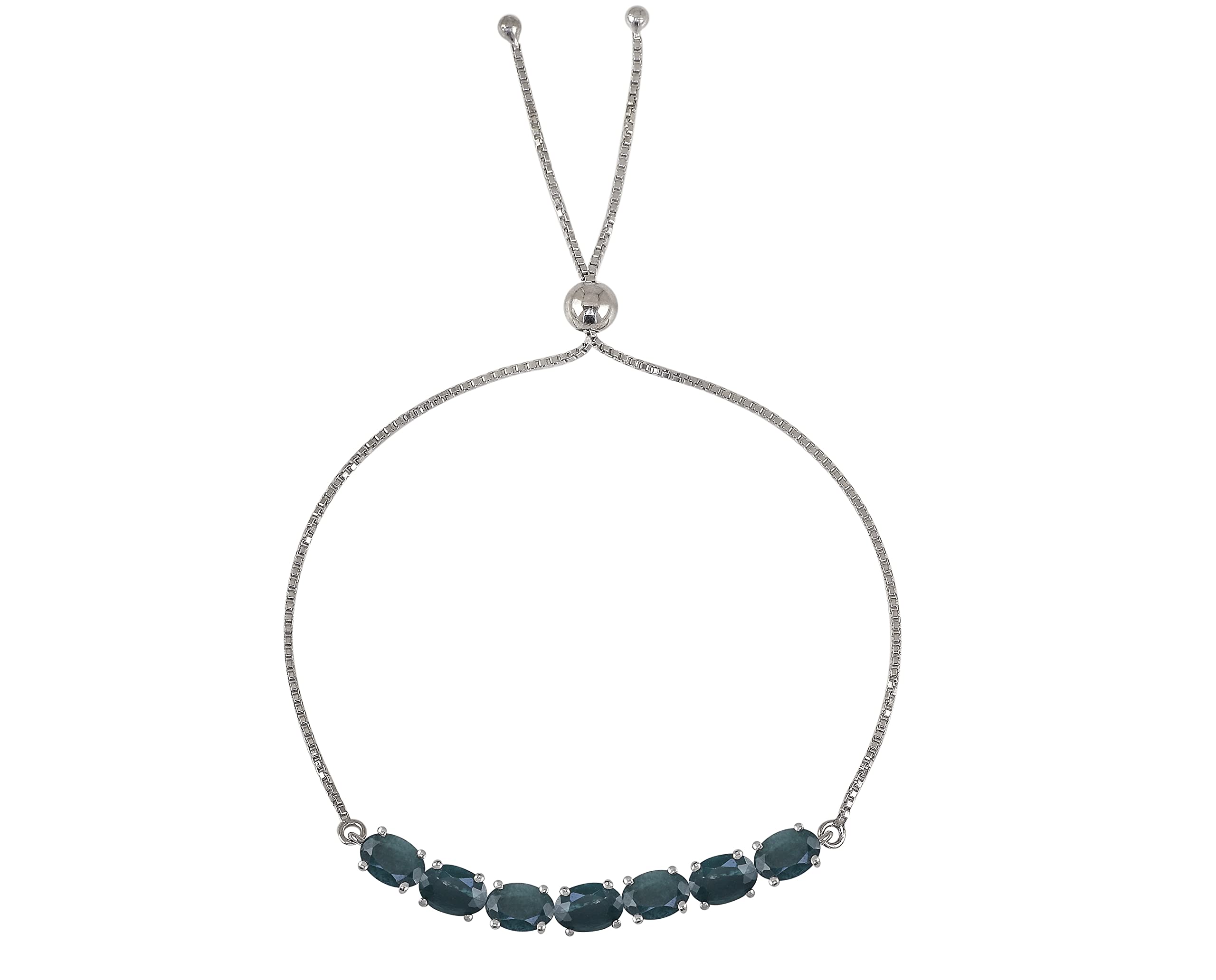 7X5 Oval 100% Natural Extremely Rare Grandidierite Adjustable Sterling Silver Bolo Bracelet for Women & Girls - Perfect for Gifts, Weddings & Special Occasions