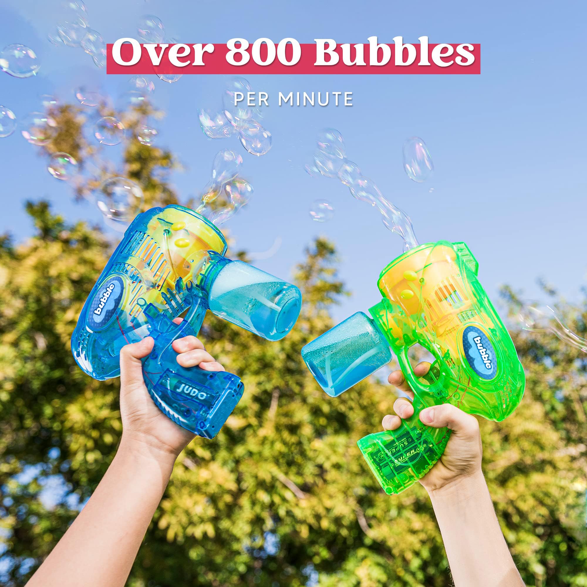JOYIN 2 Bubble Guns Kit for Kids - Outdoor & Indoor Summer Fun