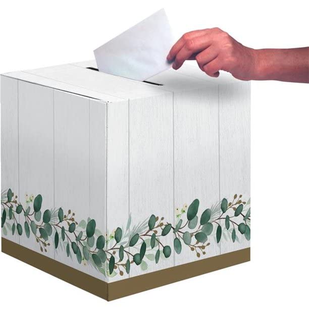 Premium Eucalyptus White Paper Card Box - 1 Piece | Elegant Gift Packaging for Wedding Invitations, Greeting Cards & Party Favors | Eco-Friendly Kraft Paper Box for DIY Crafts & Stationery Storage