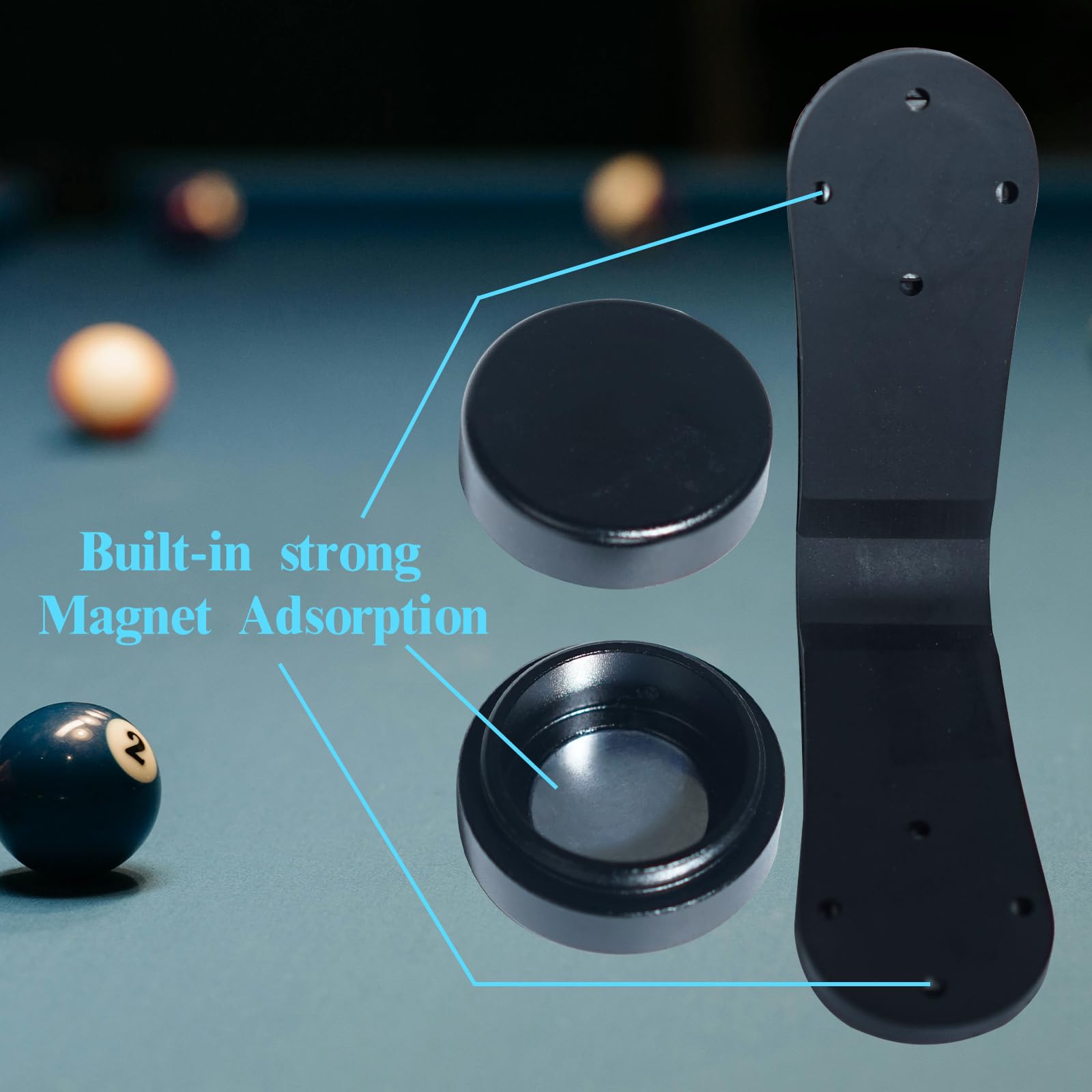 **TAOM Round Magnetic Pool Chalk Holder - Portable Billiard Chalk Cube Case for Cue Tips | Perfect for Pool, Snooker & Billiards Accessories | Compact & Durable Design for Easy Storage & Travel**