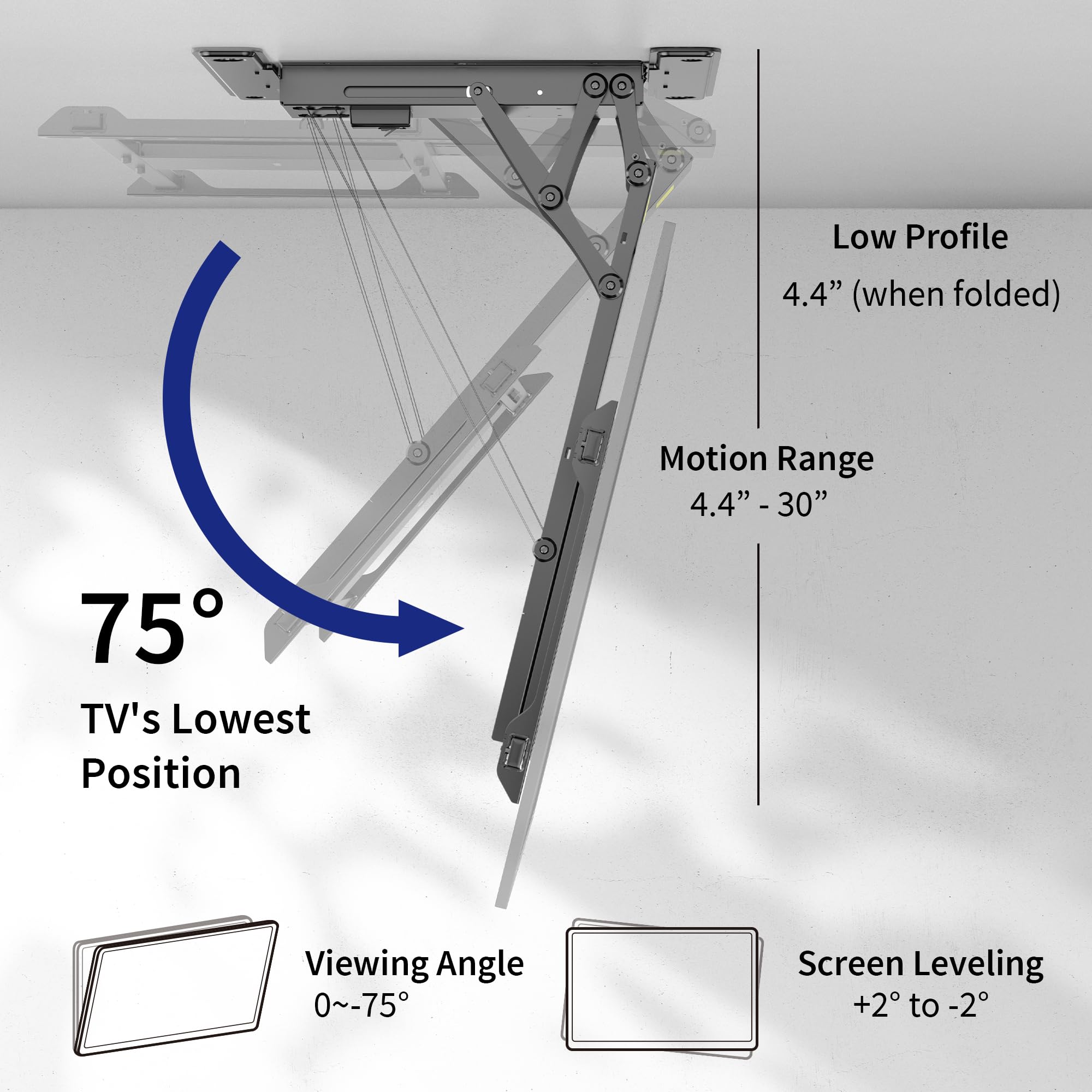 VIVO Electric TV Ceiling Mount for 40-85 Inch Screens | Motorized Flip-Down Pitched Roof VESA Mount | Heavy Duty Black Master Pack (MOUNT-E-FD85) | Perfect for Home Theaters, Bars, and Commercial Spaces