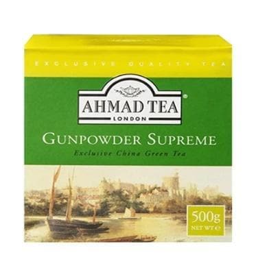 Premium Gunpowder Green Tea Loose Leaf - Ahmad Tea 500g | Organic, High-Quality Green Tea for Energy & Relaxation | Perfect for Morning Boost, Afternoon Refreshment & Evening Relaxation