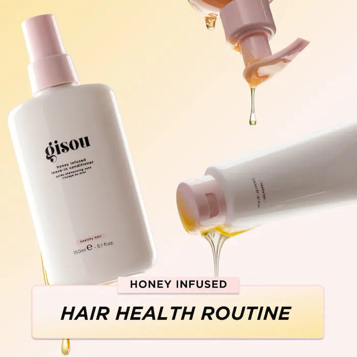 Gisou Honey Infused Leave-In Conditioner for Hydrated & Shiny Hair - Perfect for Dry, Damaged & Frizzy Hair Care Routine