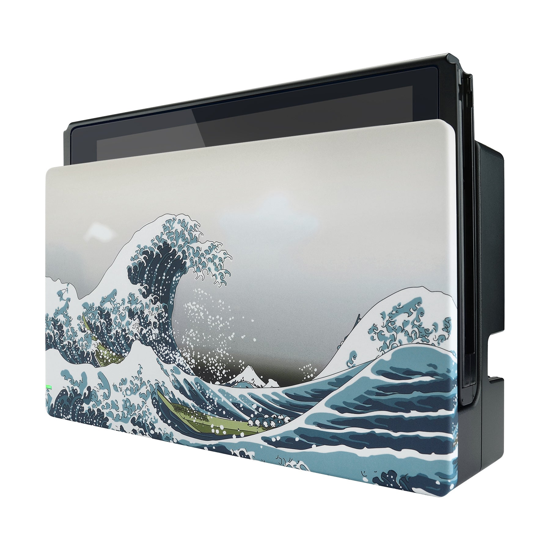 eXtremeRate Soft Touch Grip Faceplate for Nintendo Switch Dock - Great Wave Pattern DIY Replacement Shell - Compatible with Nintendo Switch Dock (Dock Not Included) - Perfect for Gaming Setup & Home Decoration