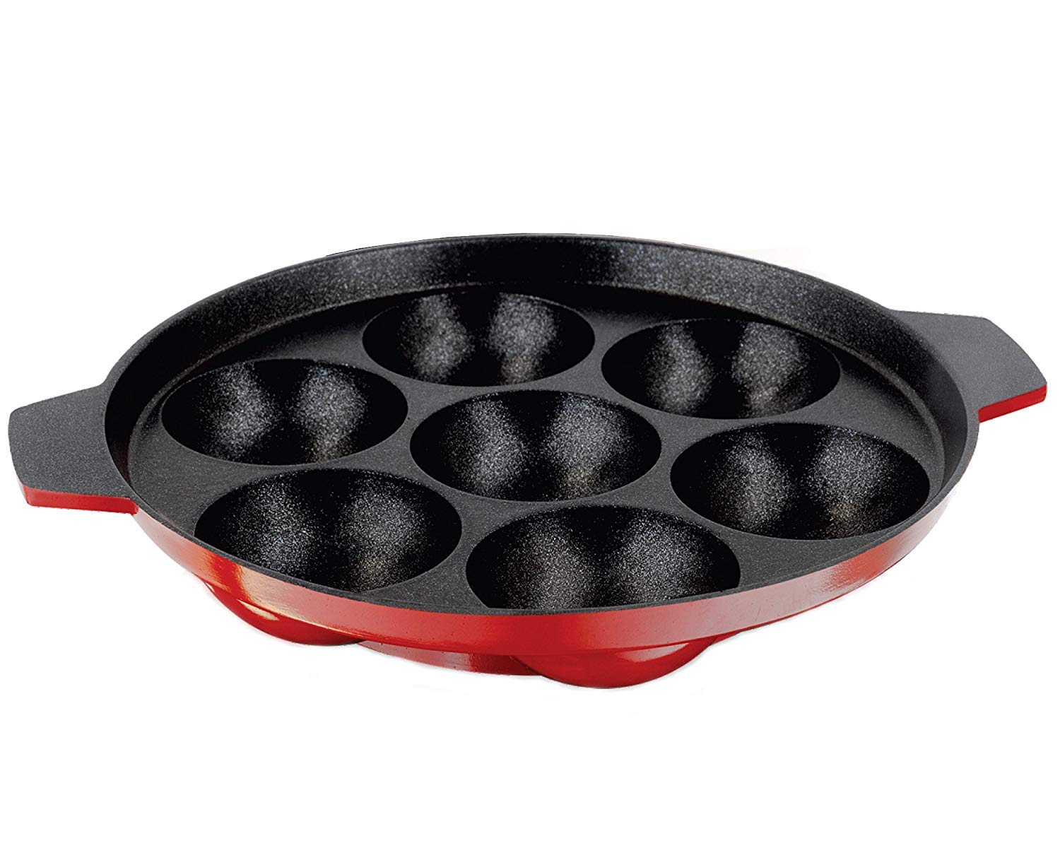 NIRLON Aluminum Non-Stick 7-Cavity Appam Pan | Paniyaram Maker | Traditional Indian Pancake Pan | Dosa Batter Cookware | Perfect for Appam, Paniyaram, Paddu & Ponganal | Ideal for Home Cooking & Indian Breakfast Preparation