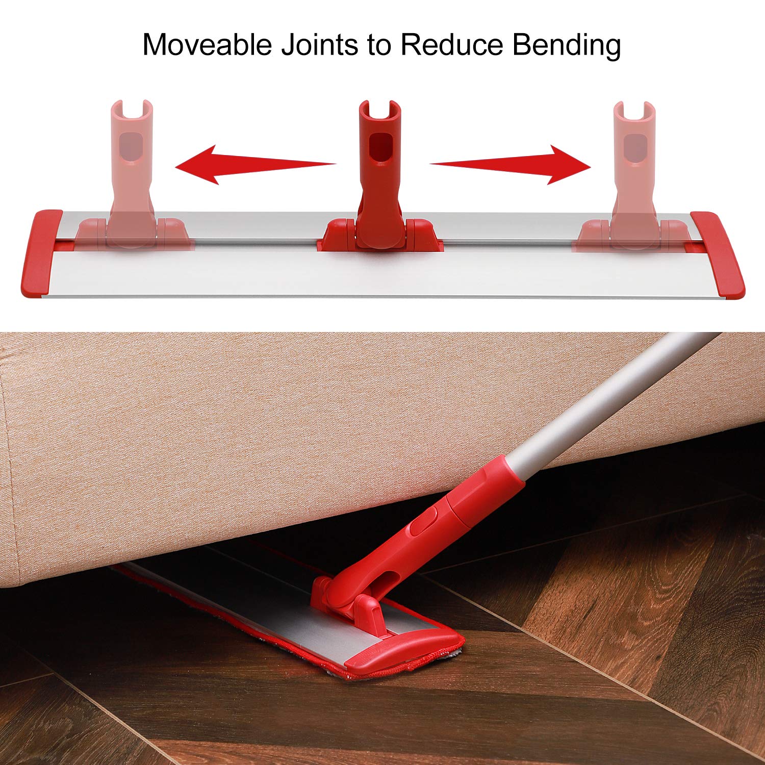 AKOMA Heavy Duty Microfiber Dust Mop with Extendable Handle - for Laminate, Hardwood & Tile Floors - Includes 2 Washable Pads - Ideal for Dry & Wet Cleaning in Homes, Offices & Commercial Spaces
