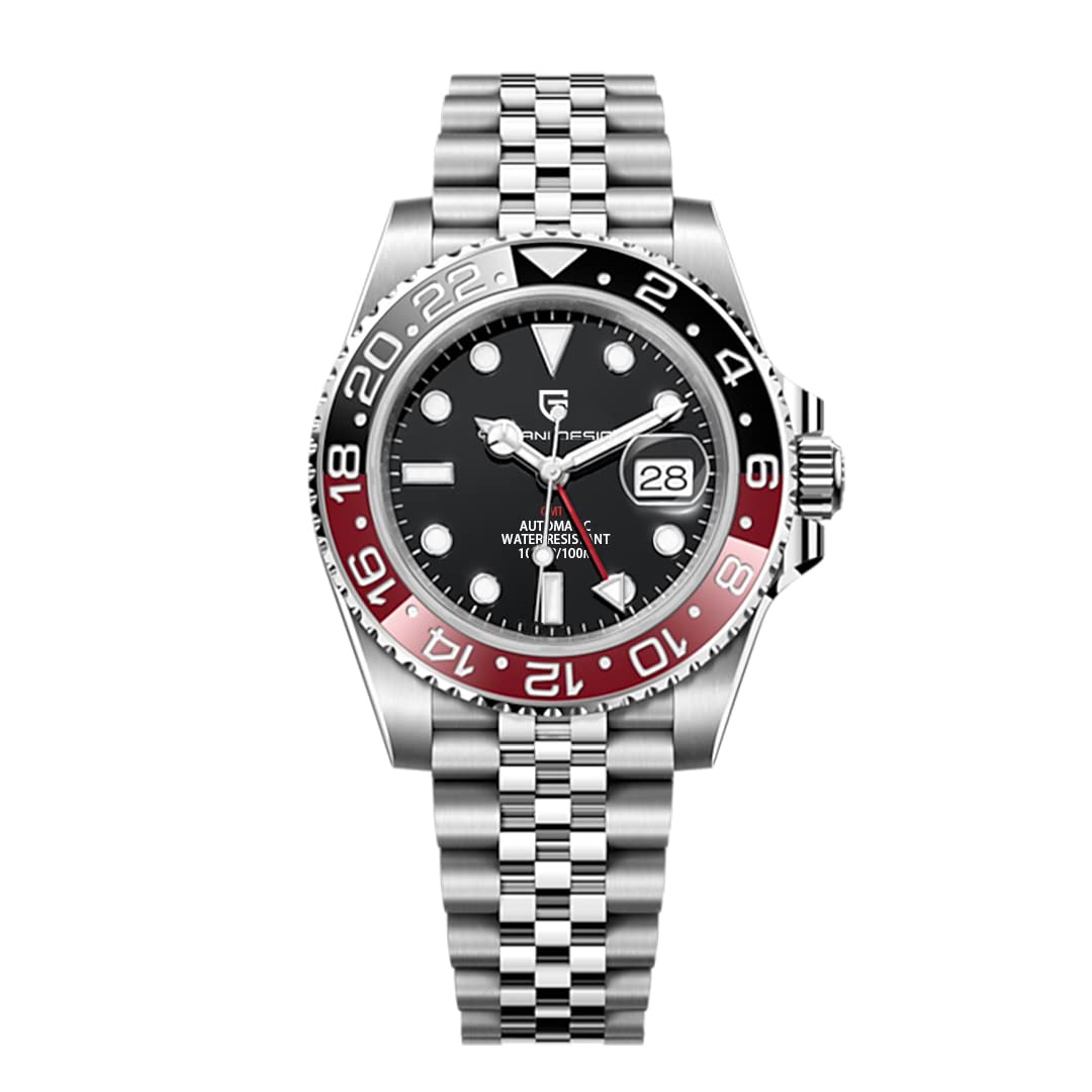 Men's GMT Stainless Steel Watch - Waterproof Sapphire Glass for Travel & Business