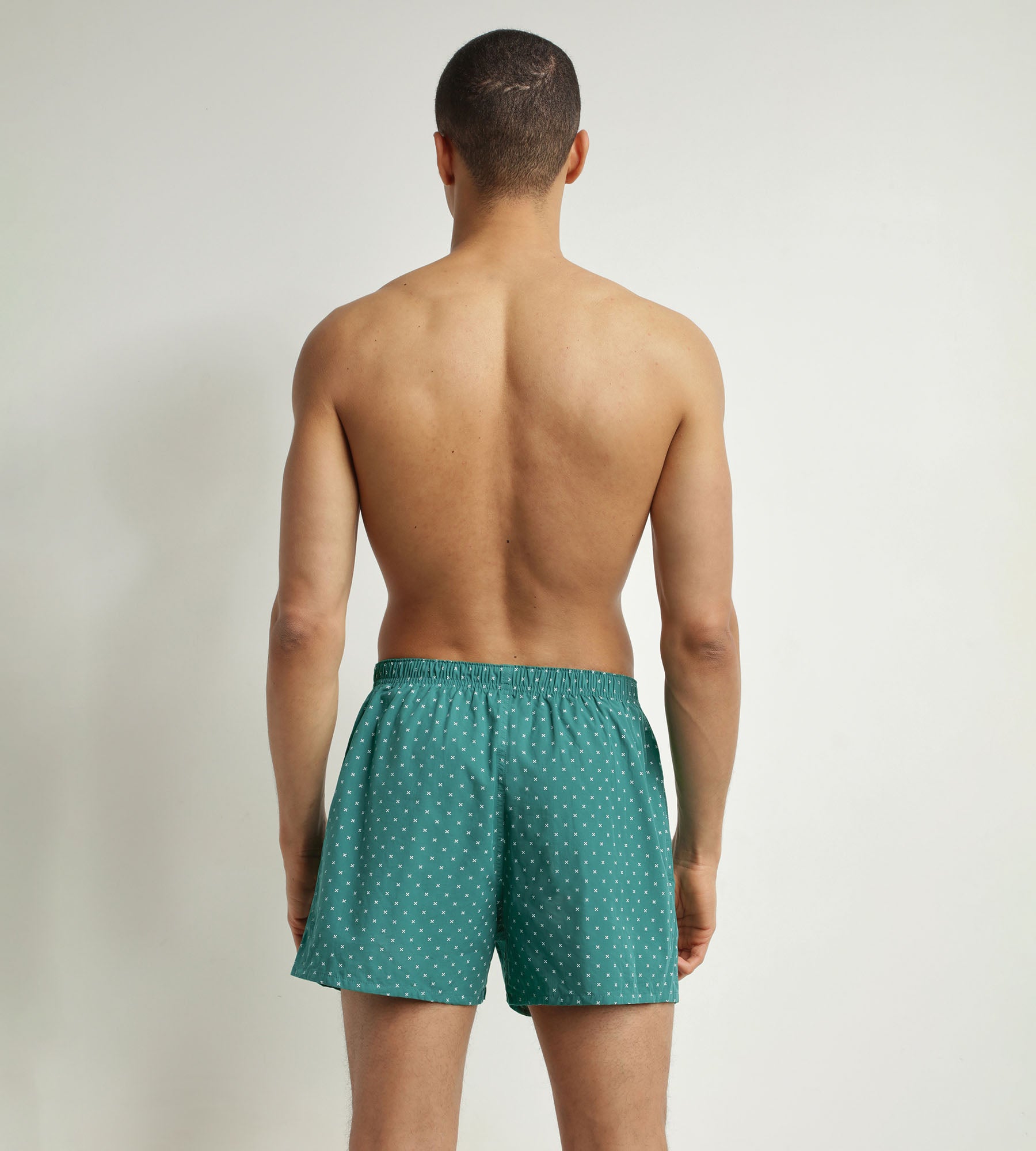 2 Pack Men's Organic Cotton Boxer Briefs - Geo Dim Good Pattern - Soft & Breathable Underwear for Daily Wear, Workout & Sleep