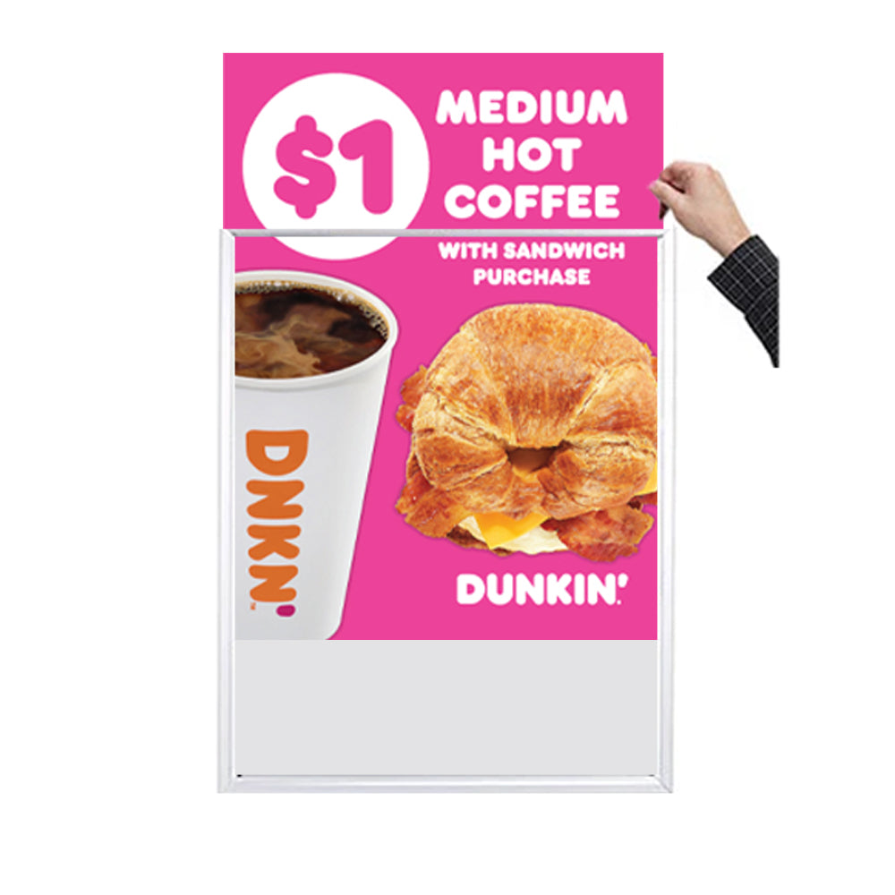 18x24 Beveled Aluminum Slide-In Frame - Top or Side Load Poster & Sign Holder for Home, Office, and Gallery Displays