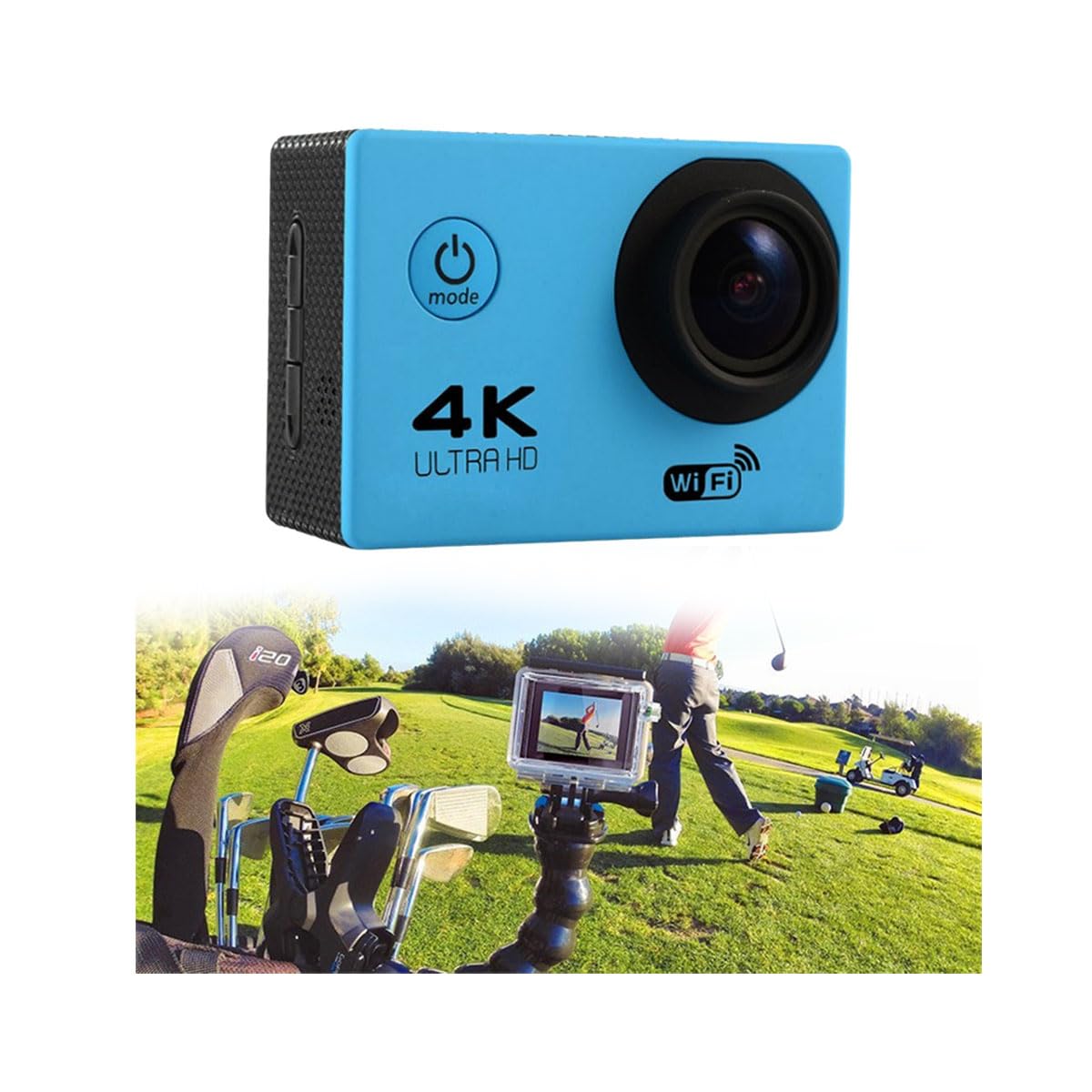 4K Waterproof Action Camera with WiFi & Remote Control - HD Underwater Sports Camera Kit for Diving, Surfing, Skiing & Adventure Recording