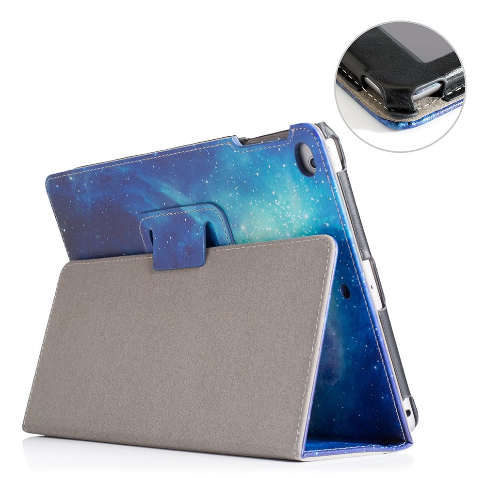 Premium PU Leather iPad 9.7 Inch Case (2018/2017/Air 2/Air 1) - Shockproof Corner Protection & Scratch-Resistant Folio Cover with Auto Sleep/Wake - Perfect for Work, School & Travel - Galaxy Design