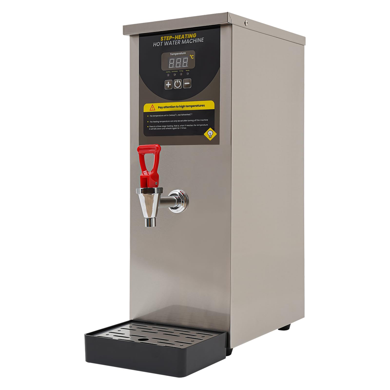 Commercial Hot Water Dispenser with Spigot - 9 Gallon/Hour Electric Water Boiler Warmer, 30-100℃ Adjustable Temperature, 2 Gallon Stainless Steel Hot Water Machine for Tea & Coffee Shops, Offices, Restaurants (Silver) - Perfect for Brewing Tea, Making Coffee, and Instant Noodles