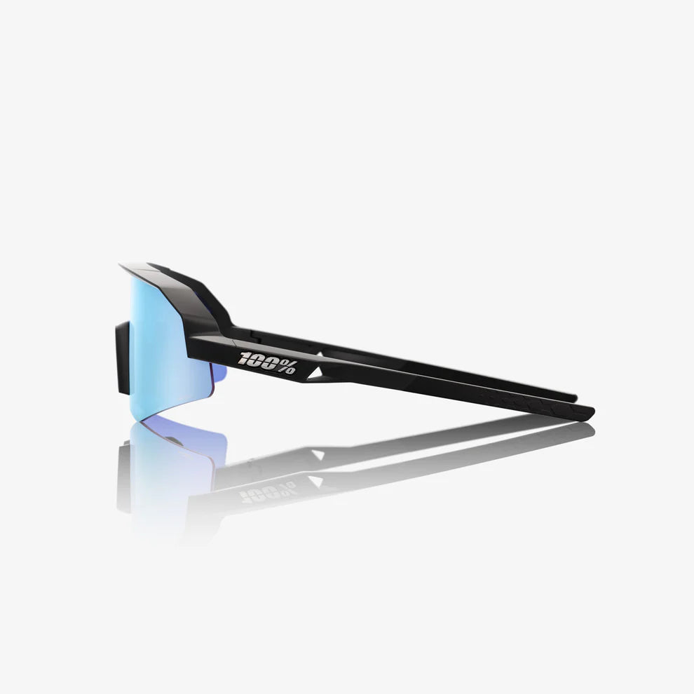 100% UV Protection Sunglasses for Youth - SLENDALE Matte Black Frame with HiPER Blue Multilayer Mirror Lens | Trendy Outdoor Sports & Driving Shades