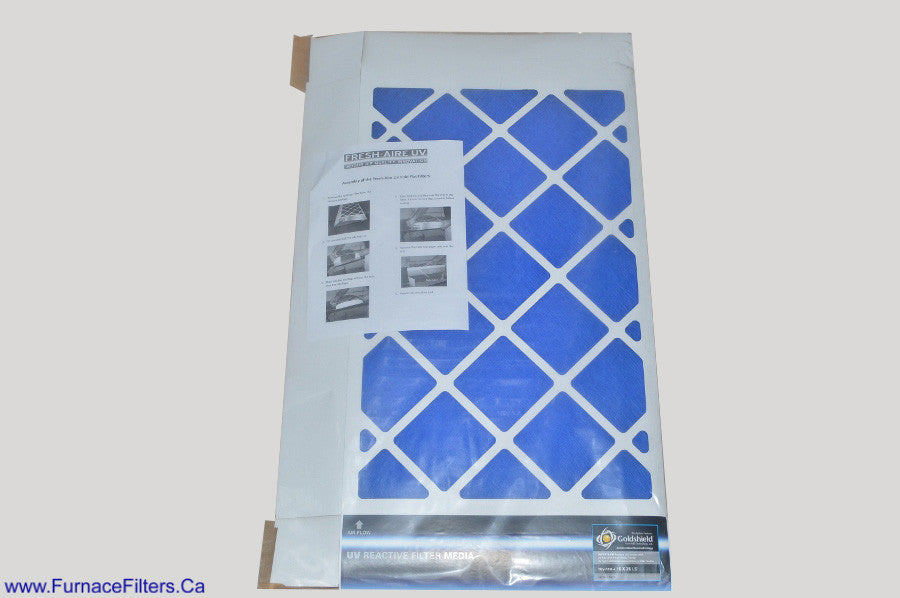 Goldshield 16x25x4 MERV 11 Air Filter - TUV Certified UV Reactive Filter Media for HVAC Systems - Improves Indoor Air Quality in Homes & Offices