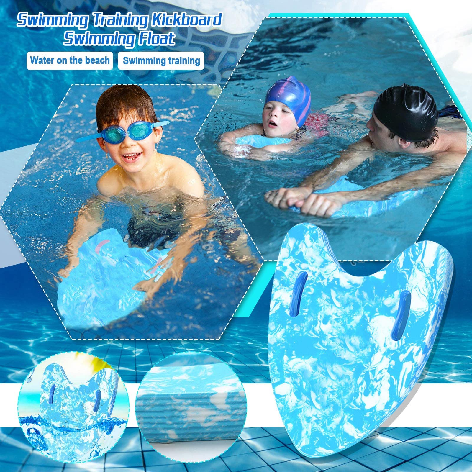 **Inflatable Baby Swim Float - Kickboard for Kids & Adults, Pool Training Aid, Blue One Size - Perfect for Swimming Lessons, Water Safety & Family Fun**
