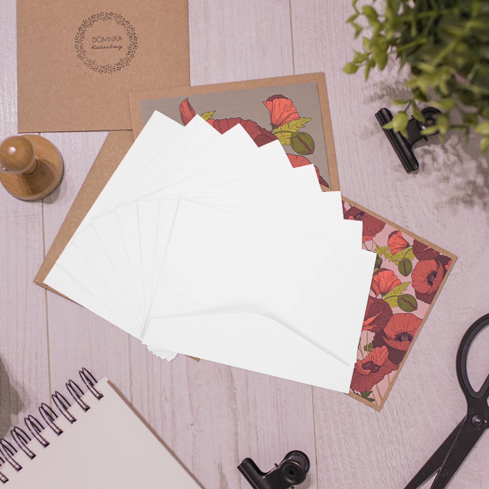 Operitacx 50pcs Blank Greeting Cards - C5 Size White Envelope Blanks, Thickened Paper for Invitations, Letters & Packing | Perfect for Weddings, Birthdays & Business Correspondence