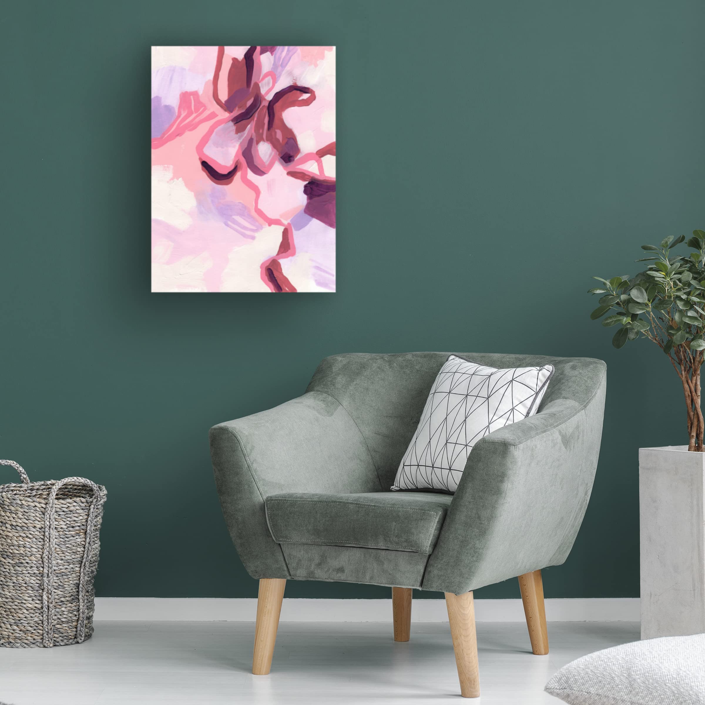 June Erica Vess 'Gardenia Abstract II' Canvas Wall Art Print - Modern Floral Home Decor for Living Room, Bedroom & Office
