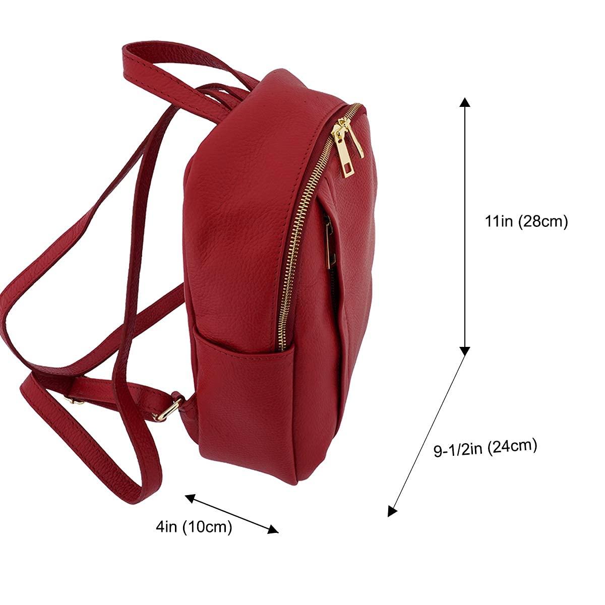 Authentic Italian Genuine Leather Women's Backpack Purse - Stylish Travel Bag for Women (Red) | Perfect for Work, College & Weekend Getaways