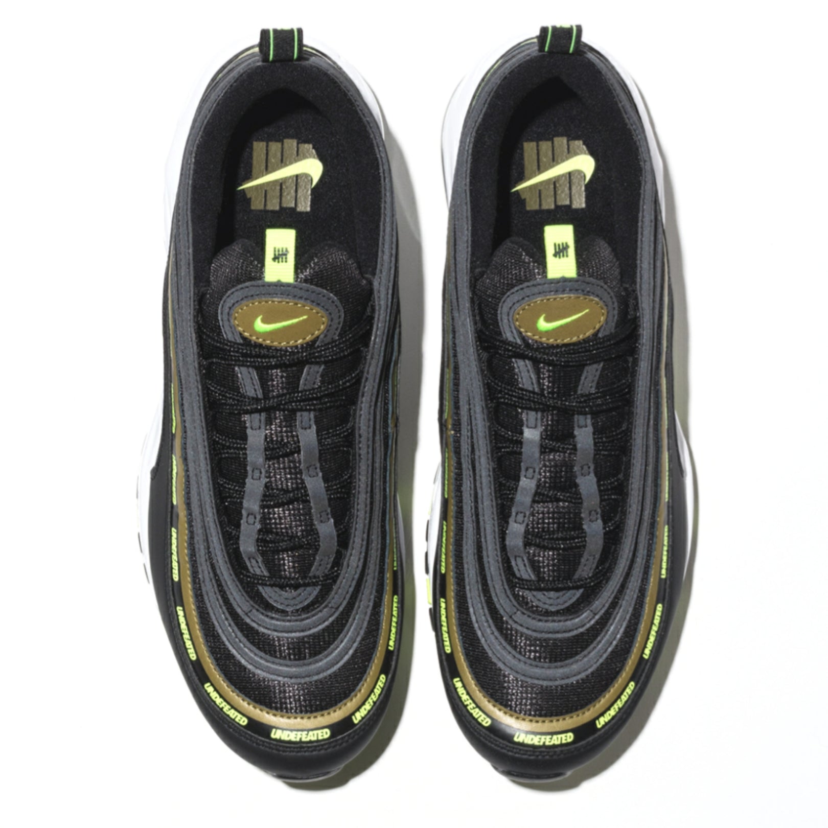 Nike x Undefeated Air Max 97 Sneakers - Black & Volt Colorway - Men's Running Shoes for Gym & Streetwear Fashion