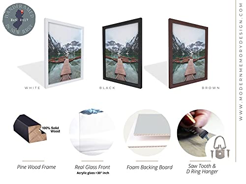30x40 White Wooden Picture Frame with Acrylic Plexiglass - Large Wall Hanging Frame for Artwork, Posters & Photos - Perfect for Living Room, Bedroom & Office Decor