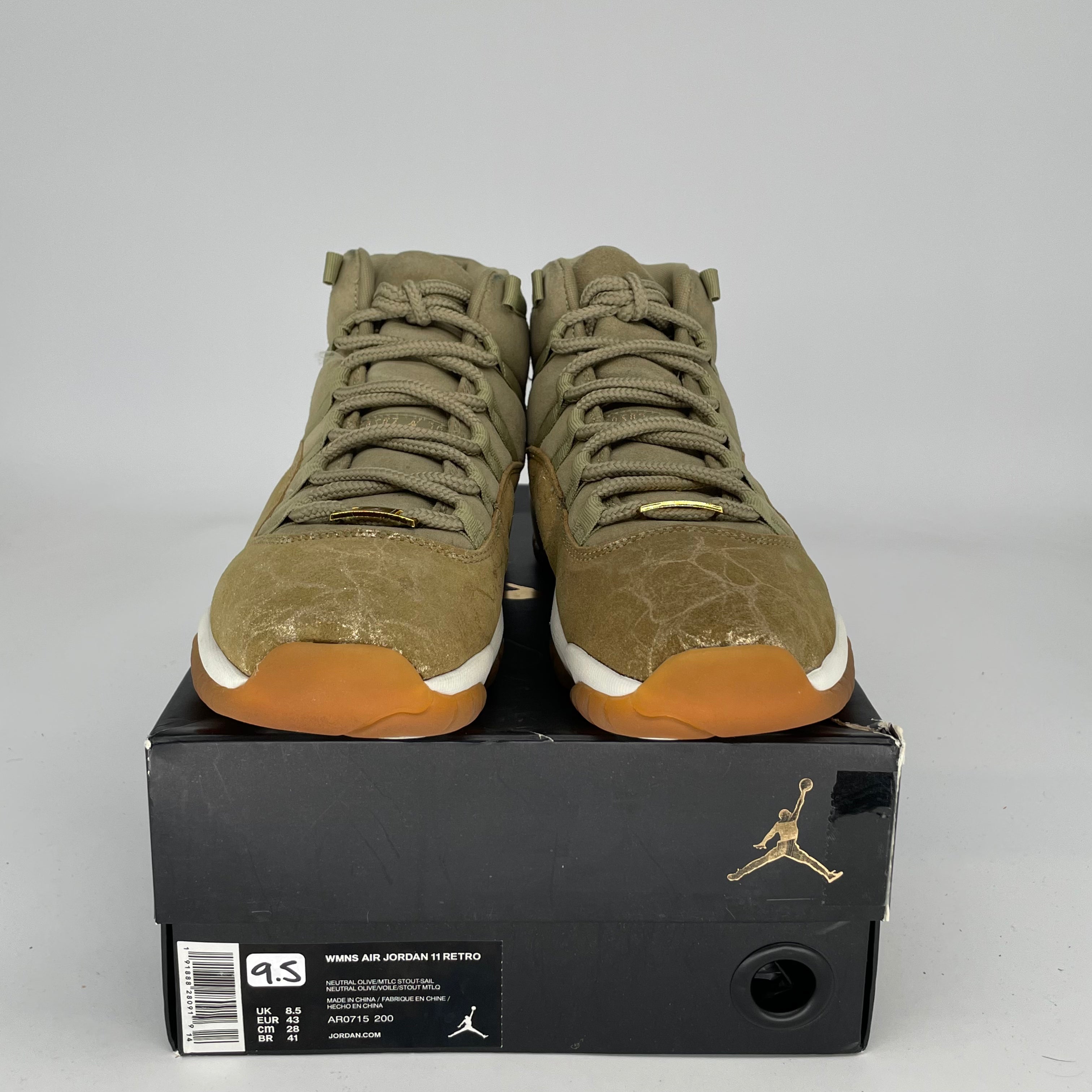 AIR JORDAN 11 Retro NEUTRAL OLIVE Women's Basketball Shoes Size 9.5/11W - AR0715-200 | Perfect for Court Performance & Streetwear Fashion