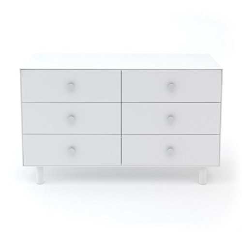 Merlin 6-Drawer White Dresser with Classic Base - Perfect for Bedroom Storage & Organization