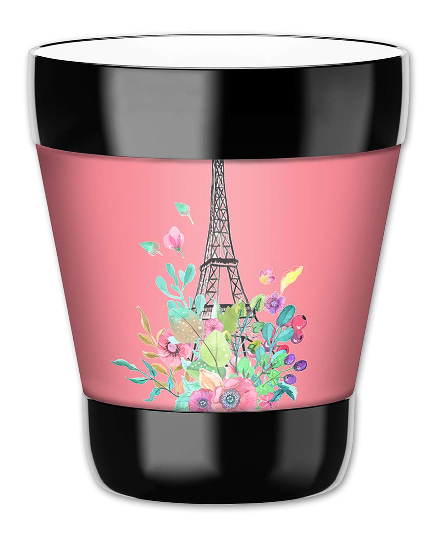 12-Oz Insulated Low Ball Tumbler with Removable Wet Suit Cover - Paris Themed Coffee Cup for Home, Office & Travel | MUGZIE In Love with Paris II Design
