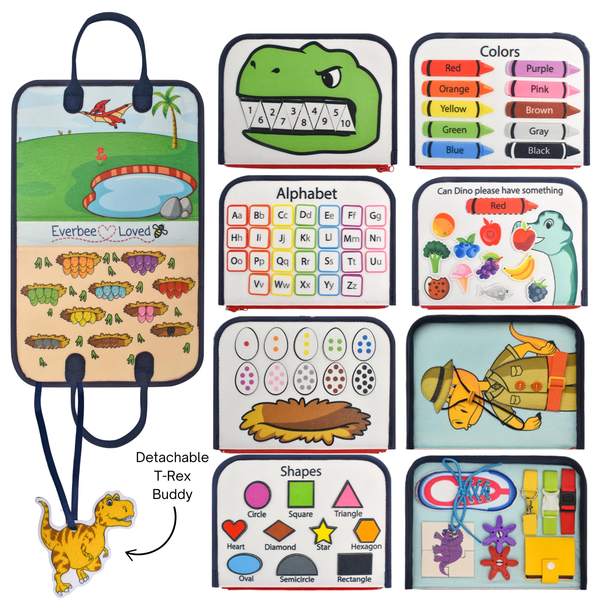 Montessori Busy Board for Toddlers 3-5 Years - Sensory Learning Activity Book with Fine Motor Skills Development - Perfect for Preschool Education & Travel Toys - Ideal for Airplane, Car Rides & Quiet Playtime at Home