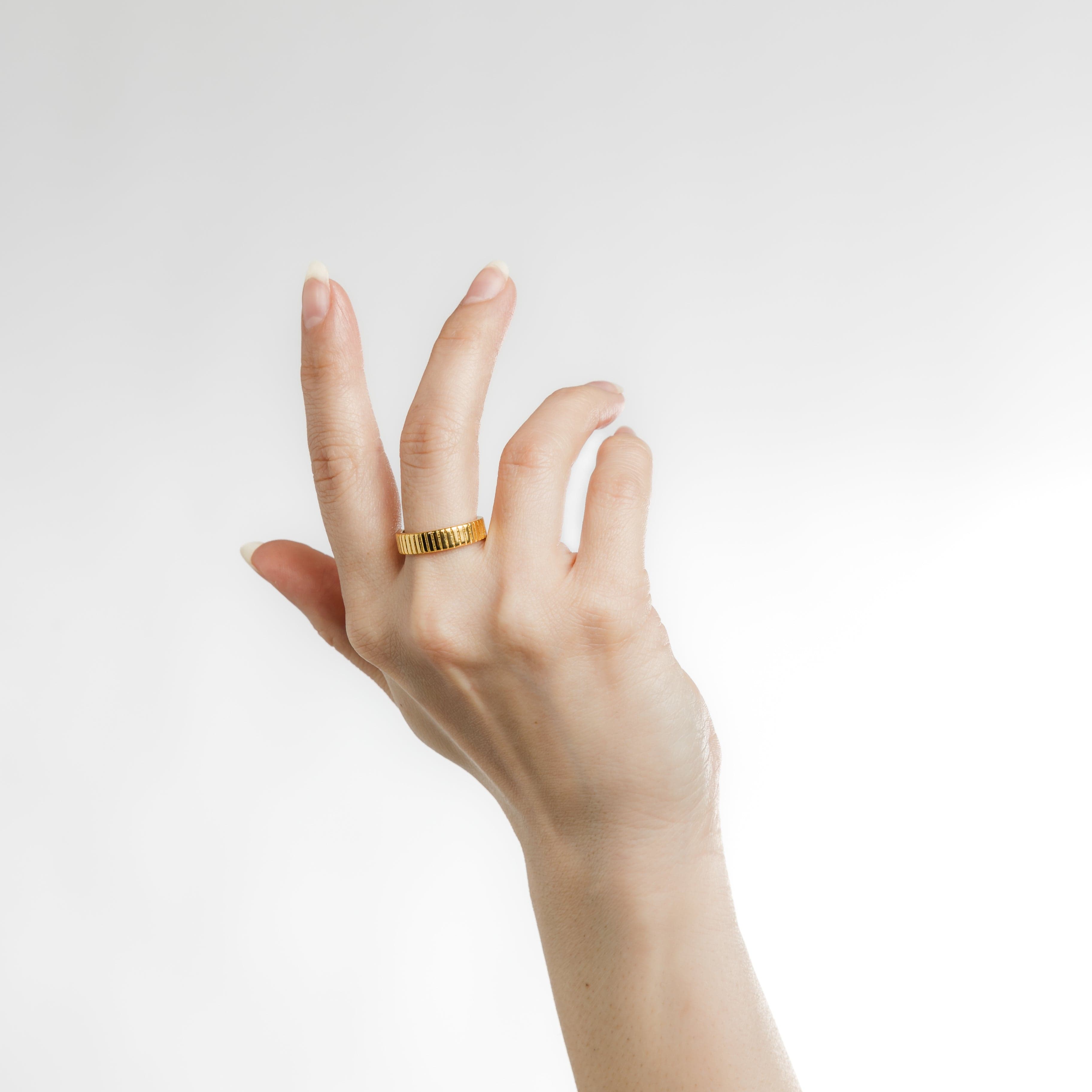 Ridged Stacker Ring - Durable Stainless Steel Stackable Rings for Women & Men - Perfect for Everyday Wear, Layering & Gift Giving