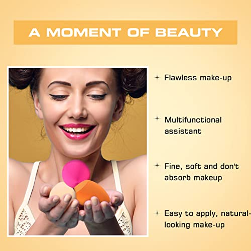 2PCS Latex-Free Makeup Sponge Set - Egg Shaped Beauty Blender for Foundation & Concealer Application - Perfect for Face, Eyes & Contouring - Ideal for Professional Makeup & Everyday Use