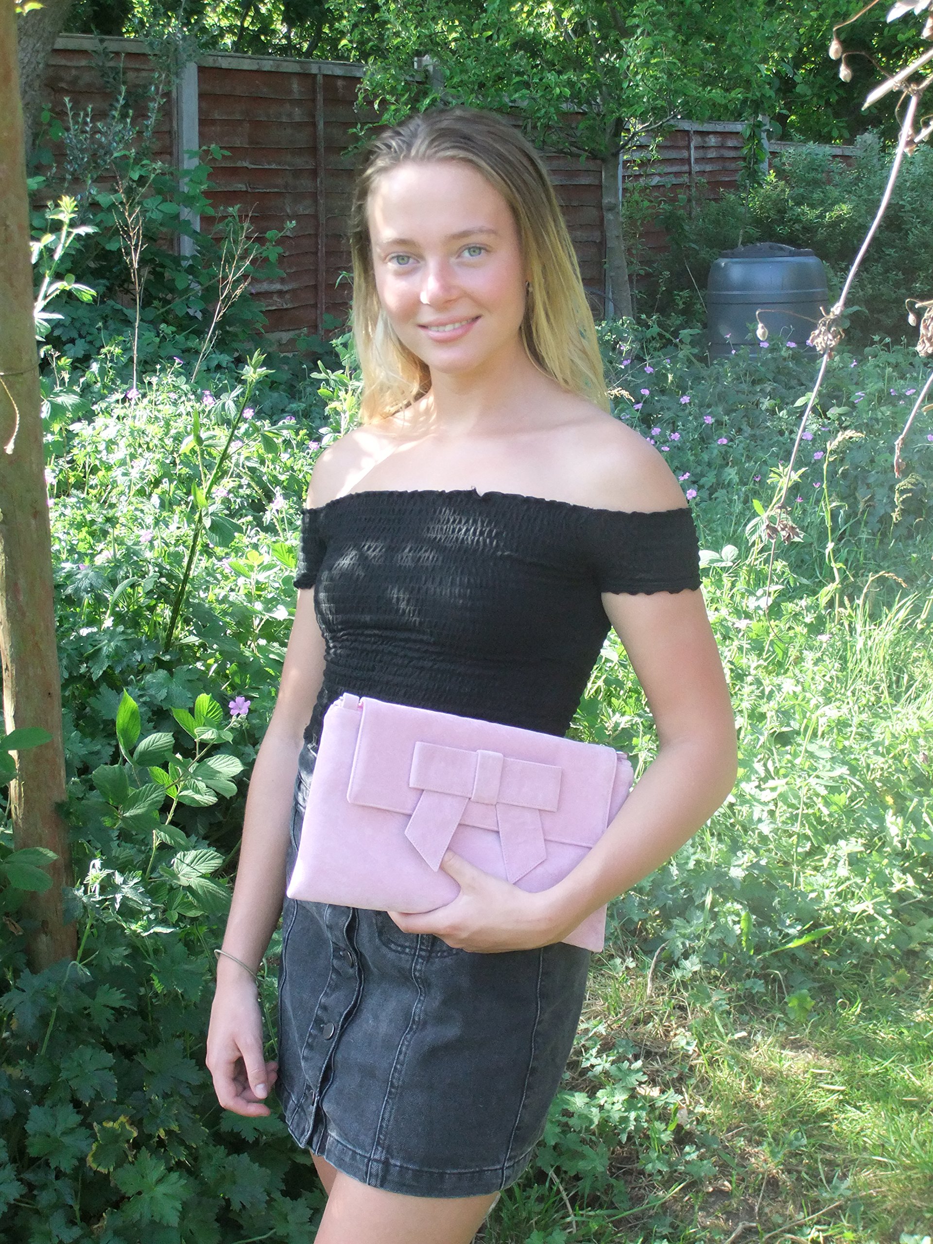 Stylish LONI Women's Suede Faux Leather Clutch Bag - Convertible Shoulder Bag & Wristlet Purse for Evening Parties, Weddings, and Date Nights