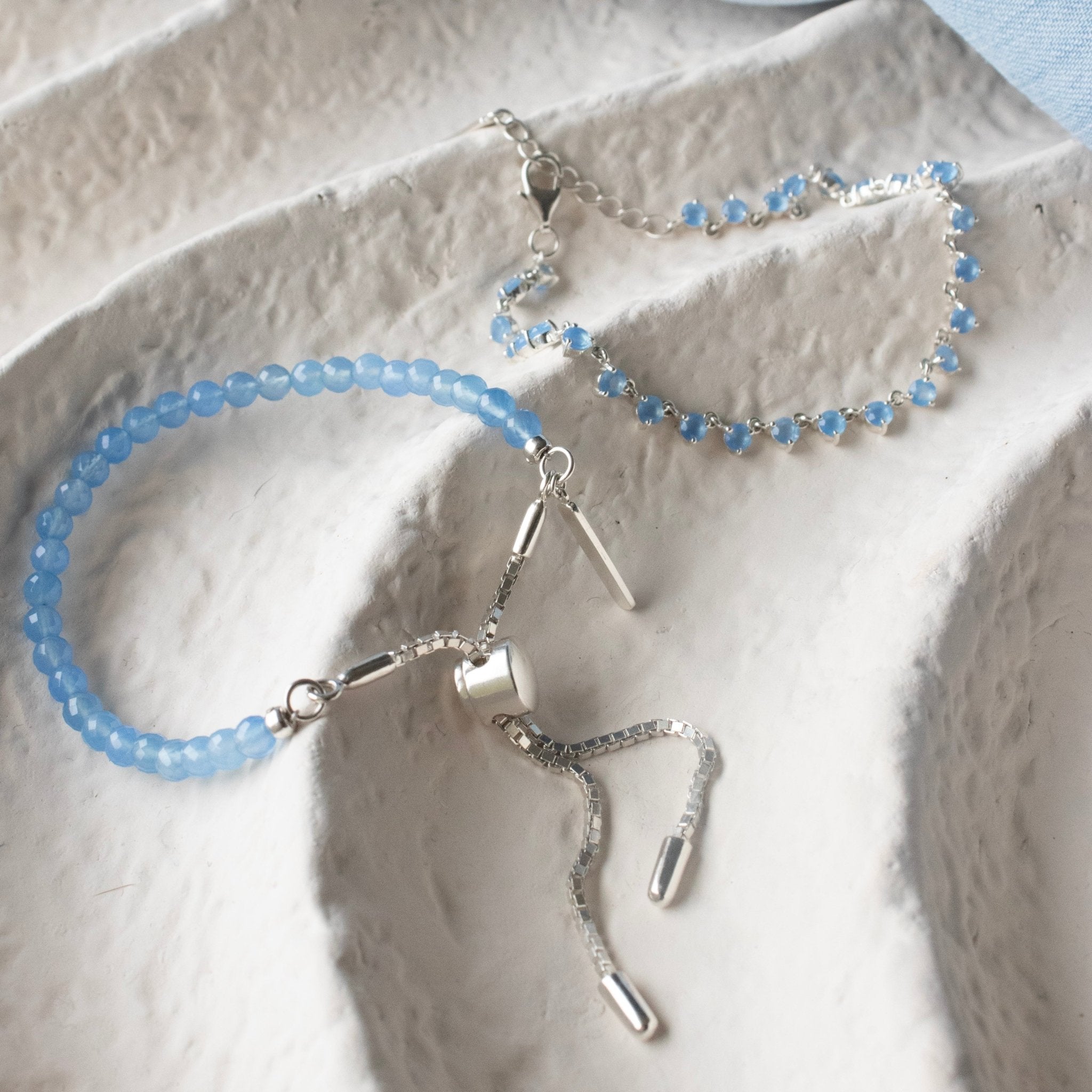 Iconic Adjustable Bracelet - Denim Blue Onyx Stone Jewelry for Women | Perfect for Casual Wear, Office & Special Occasions