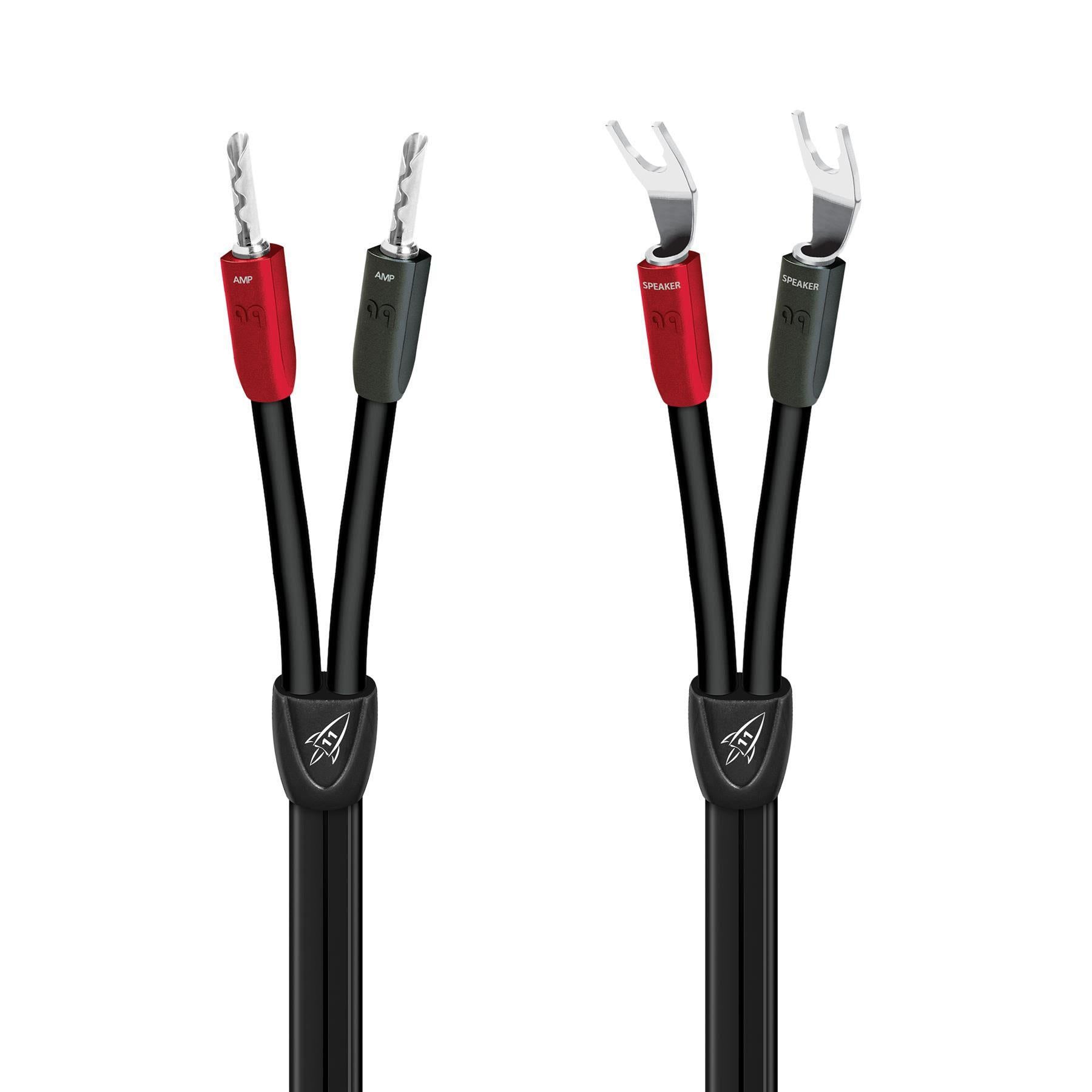 AudioQuest Rocket 11 High-Performance Speaker Cables - Premium Oxygen-Free Copper Conductors for Crystal Clear Audio - Perfect for Home Theater Systems & Hi-Fi Speakers
