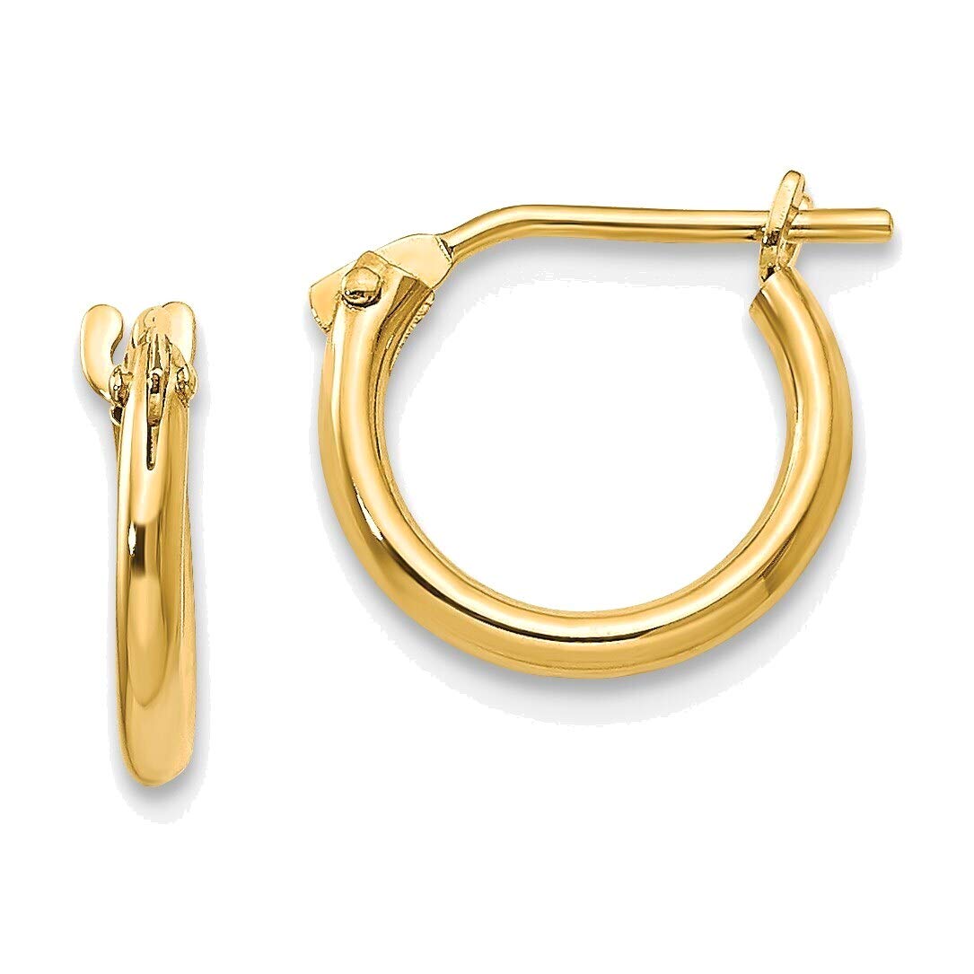 14K Yellow Gold 1.25mm Half Hoop Earrings for Women - Dainty Minimalist Jewelry for Everyday Wear, Date Night & Special Occasions