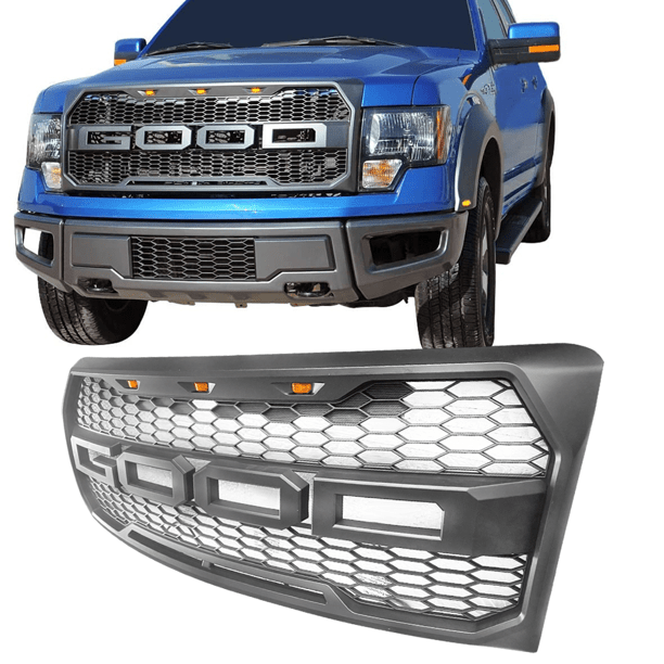 2009-2014 Ford F150 Raptor Style Front Bumper Grille - Matte Black Replacement Grill for Off-Road & Truck Customization | Perfect for Car Upgrades & Off-Road Adventures