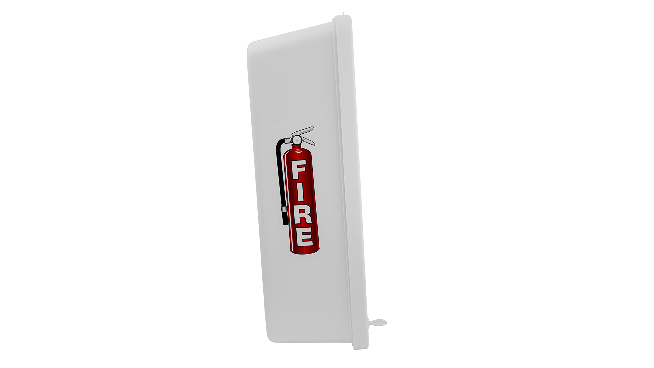 10 lb. White Fire Extinguisher Cabinet - Surface Mount Wall Storage for Indoor & Outdoor Use - Perfect for Kitchens, Garages, and Commercial Buildings