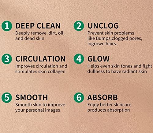 Exfoliating Gloves for Dead Skin Removal - 2 in 1 Kese Mitt & Loofah Bathing Glove | Moroccan Hammam Body Scrubber for Microdermabrasion at Home | Visibly Lifts Dead Skin, Tan Removal | Double-Sided Viscose & Cotton Fiber (1pc, Khaki) | Perfect for Spa Day, Self-Care Routine & Post-Workout Refresh