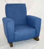 Vintage Denim Rocking Chair - Comfortable & Stylish Rocker for Living Room, Nursery, or Porch - Perfect for Relaxing & Nursing - Blue Jeans Upholstered Furniture