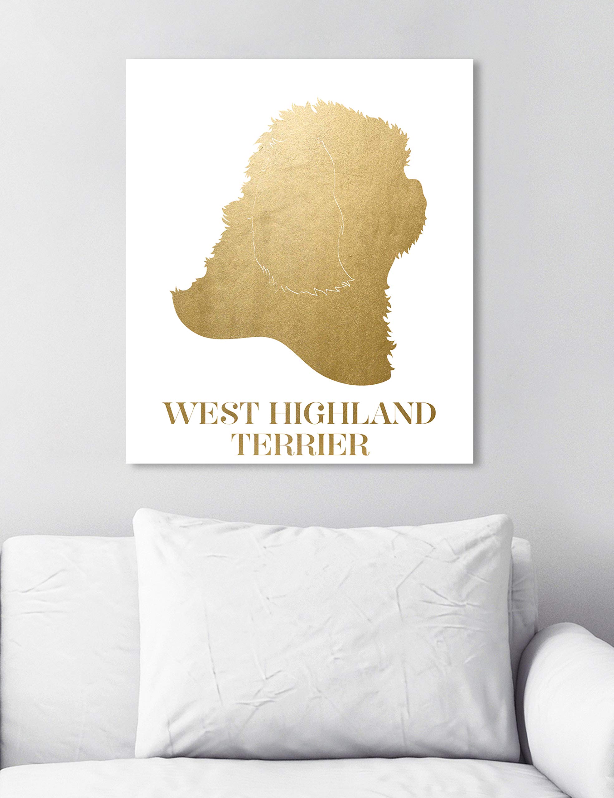 Oliver Gal Artist Co. West Highland Terrier Canvas Wall Art Print - 20x24 Inch Gold & White Animal Home Decor - Perfect for Living Room, Bedroom, or Office