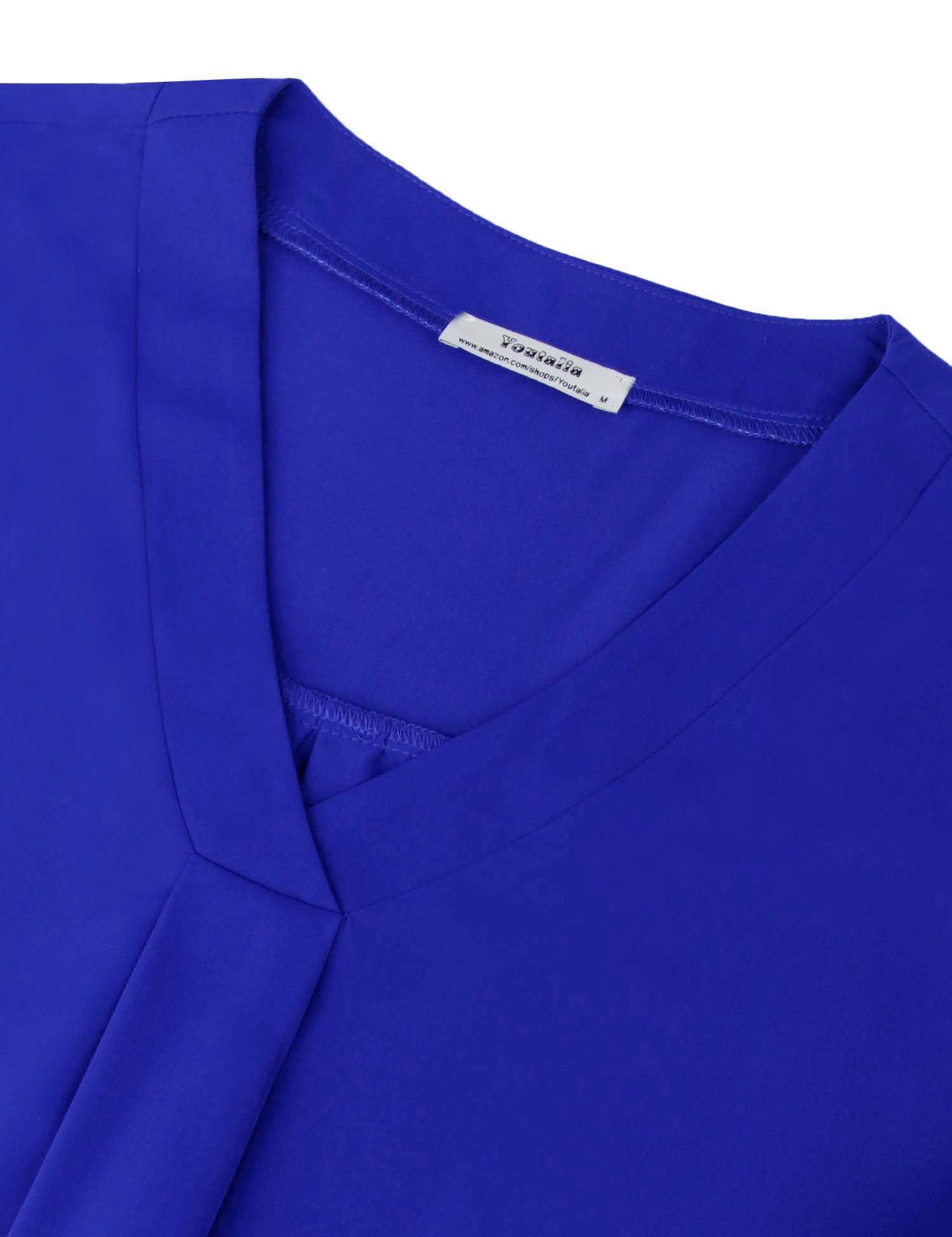 Youtalia Women's Casual Blouses - Loose V-Neck 3/4 Sleeve Tunic Tops for Work & Everyday Wear | Office, Date Night & Spring Outfits