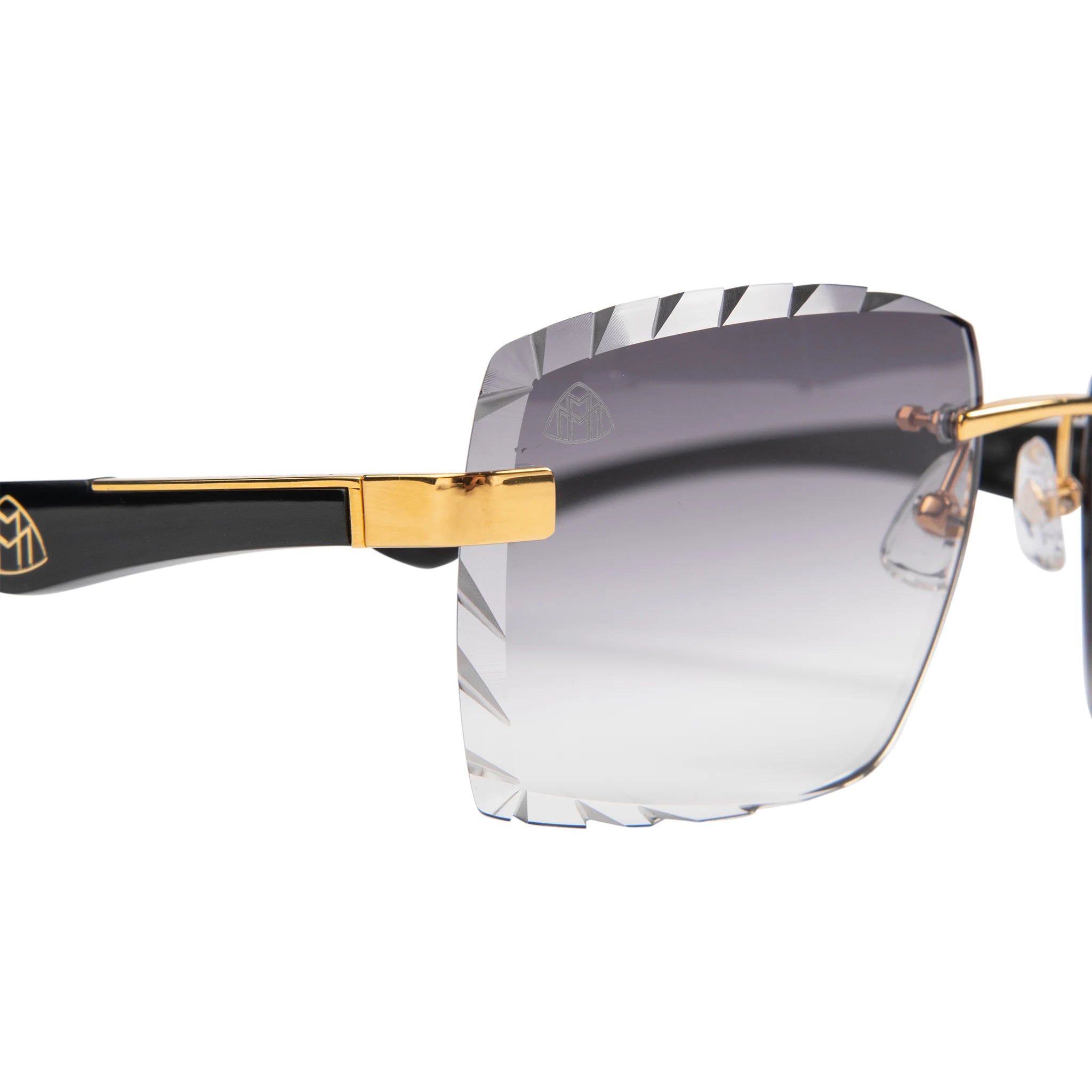 Maybach Eyewear The Artist III P WCW Z25 Custom Black Grey Diamond Cut Sunglasses - Luxury Polarized UV Protection for Driving & Outdoor Activities