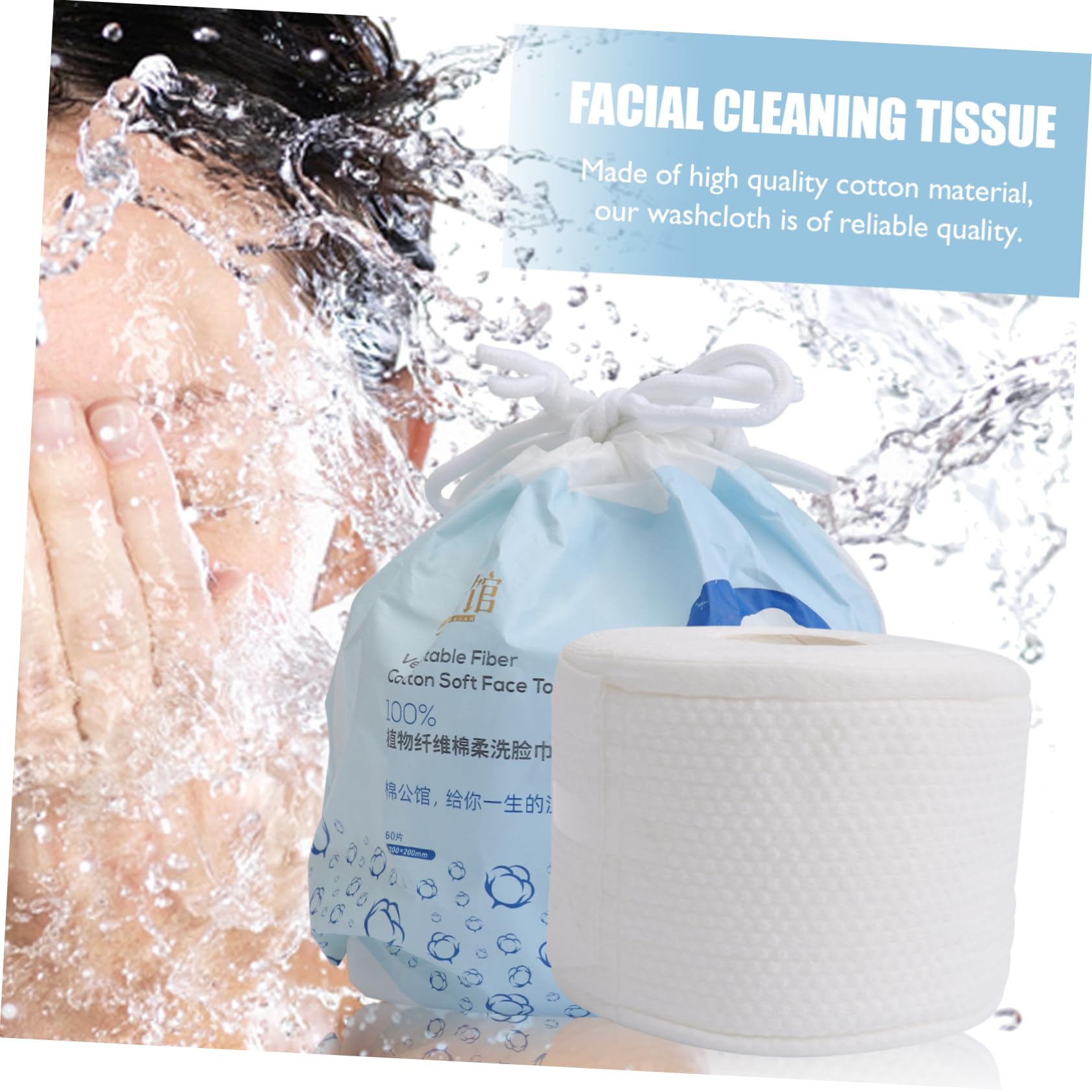 1pc Disposable Washcloth - Pure Cotton Makeup Remover Wipes, Soft & Absorbent Facial Towels for Deep Cleaning & Makeup Removal | Ideal for Travel, Gym & Daily Skincare Routine
