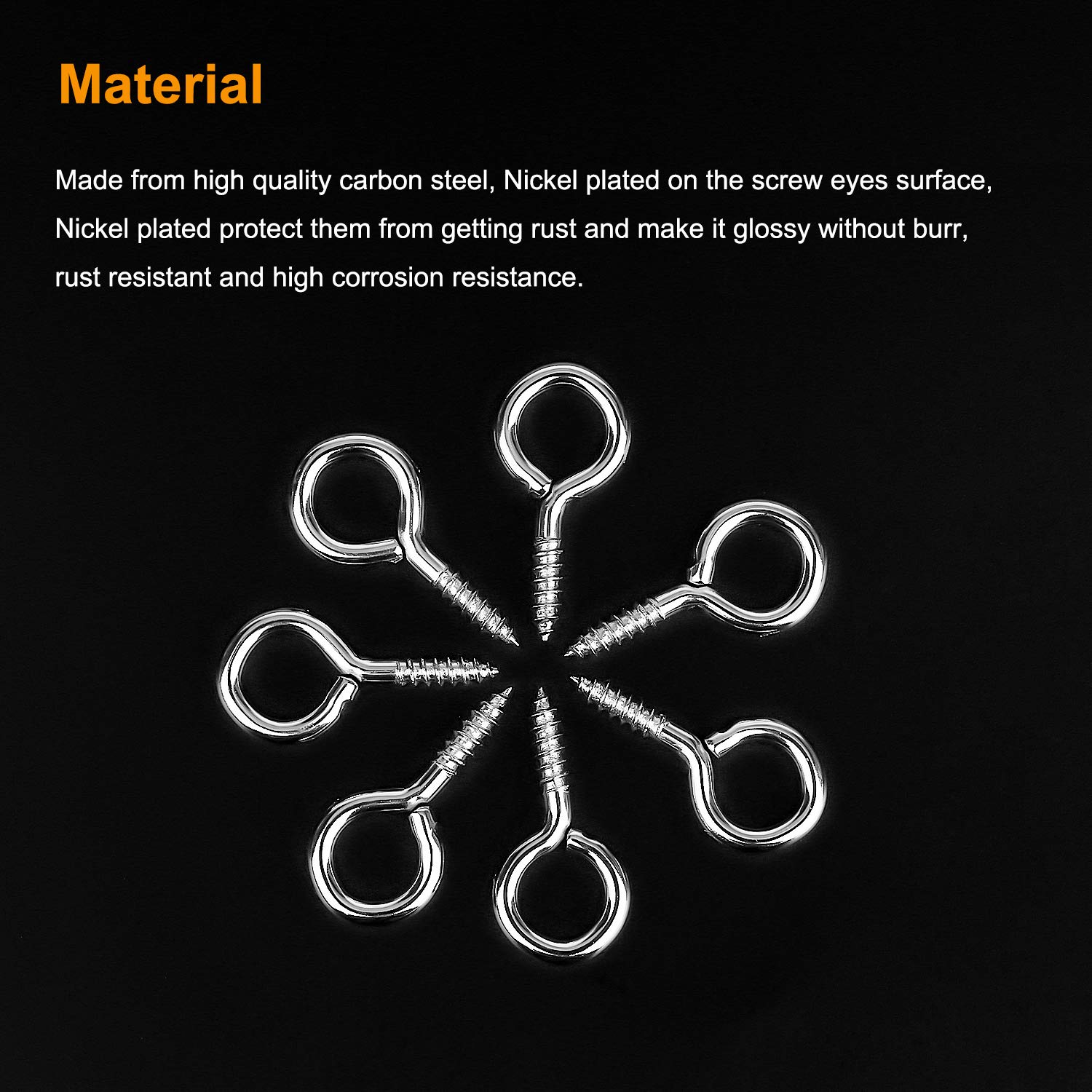 160 Pieces 1 Inch Nickel Plated Steel Screw Eyes - Self Tapping Screw Hooks with Metal Eyelets for Hanging Decor, Plants & Crafts (Durable Eyelet Screws for Home & DIY Projects)