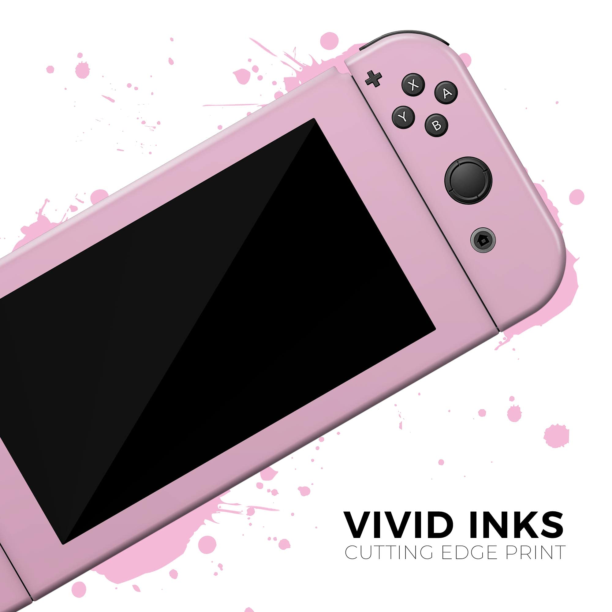 Nintendo Switch Console Skin Decal - Pink Pastel Vinyl Wrap Cover Scratch-Resistant Removable Protective Bundle - Perfect for Gaming, Travel & Customization