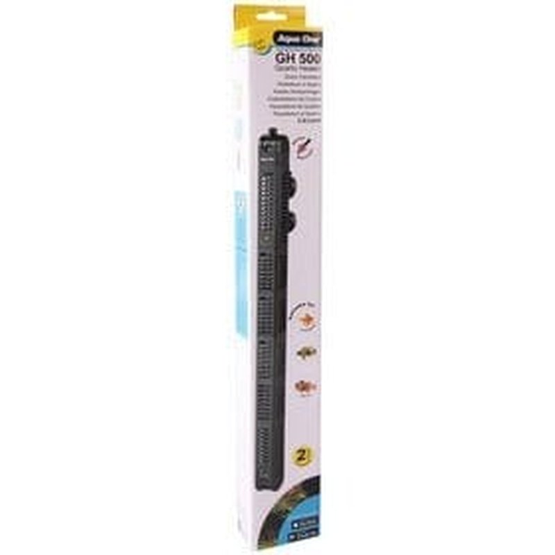 Aqua One GH 500 Quartz Glass Heater 500W for Aquariums - Submersible Fish Tank Heater with Thermostat (Up to 500L/132 Gallons) - Perfect for Tropical Fish, Saltwater & Freshwater Tanks