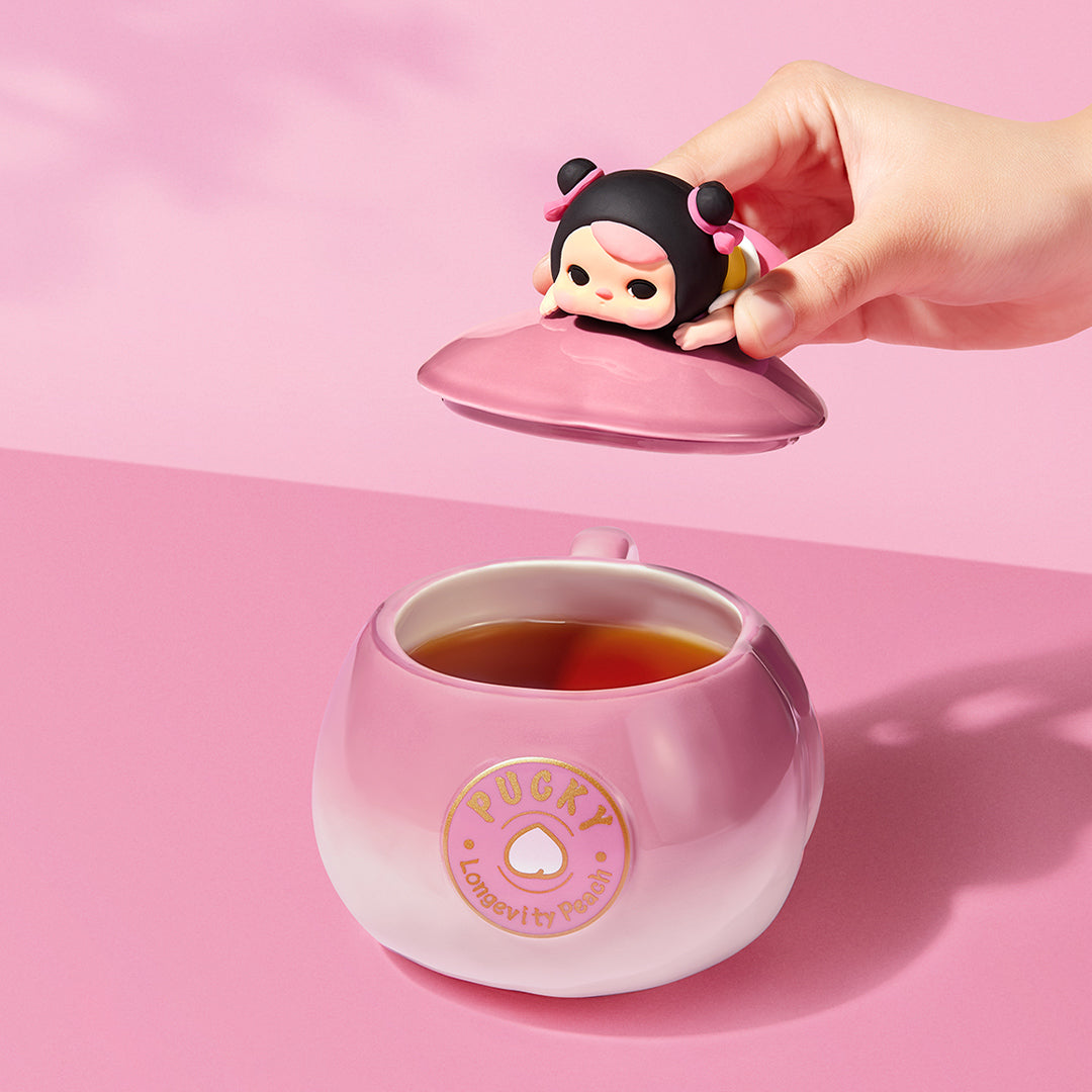 POP MART PUCKY The Feast Series Insulated Mug with Lid - Cute Collectible Coffee Cup for Home, Office & Travel Use