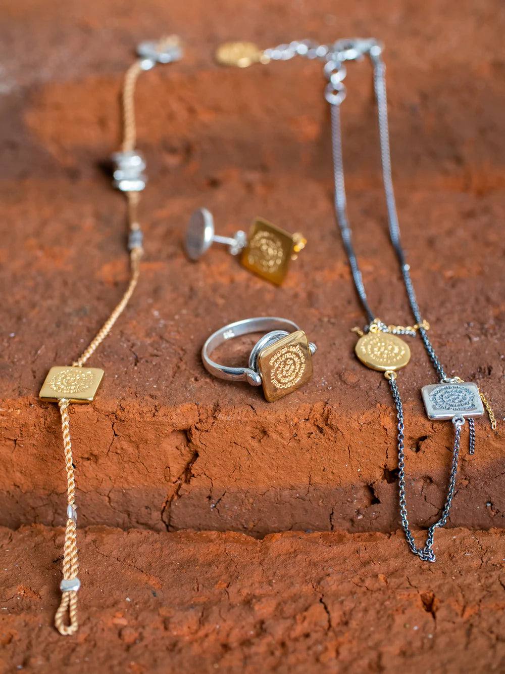 Sterling Silver  (925 )+ 22K gold vermeil