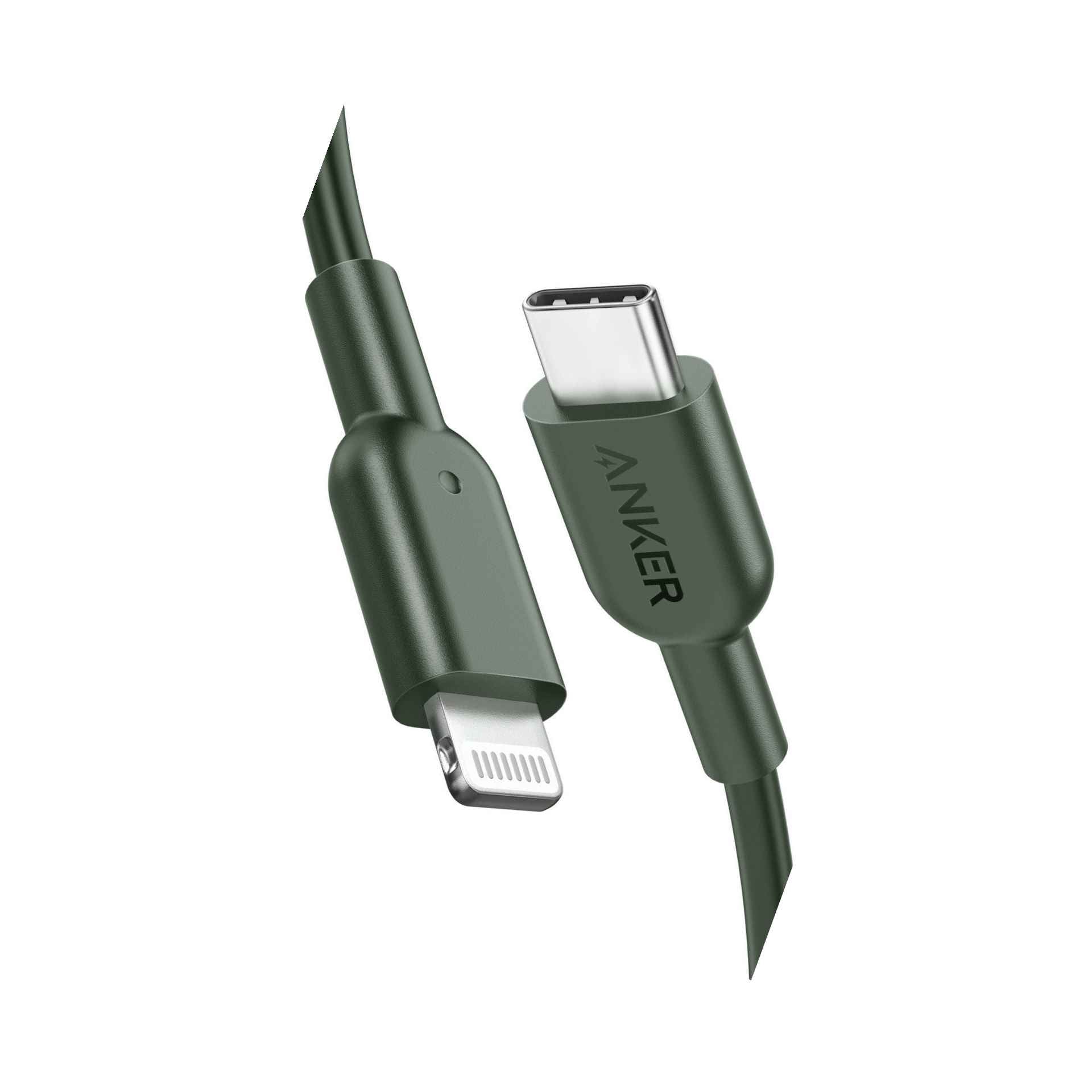 Anker USB C to Lightning Cable 3ft (1.8m) - PD Fast Charging Cable for iPhone 14/13/12/11/X/8 - MFi Certified - Midnight Green - Perfect for Home, Office & Travel Charging